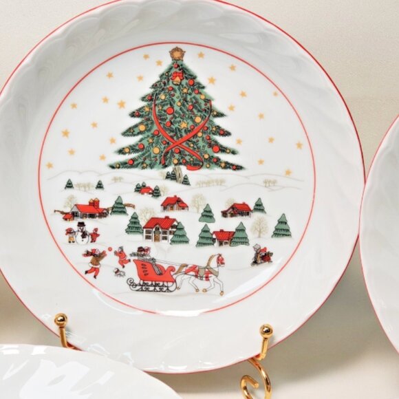 7 Kopin Christmas Salad/Dessert Bowls – 7.25" Holiday Dishes – Festive - Picture 4 of 7